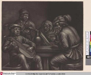 [Vier Bauern musizieren; Four peasants making Music at a table]