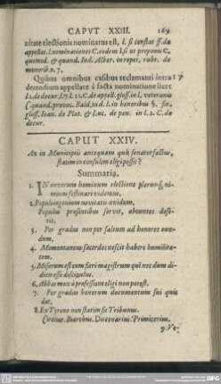 Caput XXIV. An in Municipiis antequam quis senator factus, statium in consulem eligi possit?