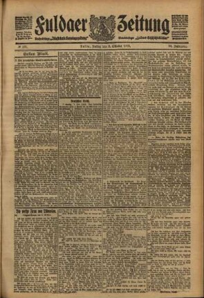Erste Ausgabe vom Freitag, den 08. Oktober 1909.