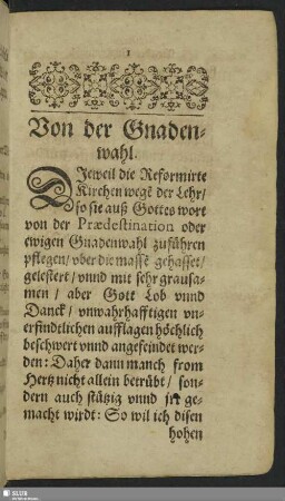 Von der Gnadenwahl