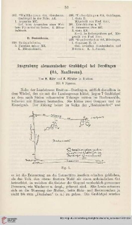 10: Ausgrabung alemannischer Grabhügel bei Derdingen (OA. Maulbronn)