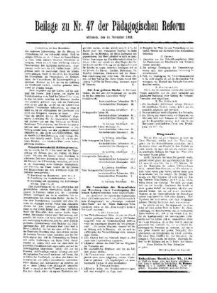 Aus Hamburg : (Fortsetzung aus dem Hauptblatt) ; Beilage zu Nr. 47 der Pädagogischen Reform