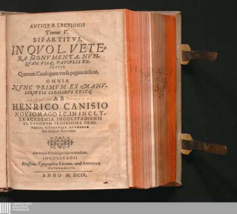 Tomus V.: Bipartitvs, In Qvo L. Vetera Monvmenta, Nvnqvam Visa, Pavcvlis Exceptis : Quorum Catalogum versa pagina indicat