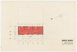 Anker-Werke Bayreuther Straße 35, Berlin-Schöneberg: Grundriss 6. Obergeschoss 1:100