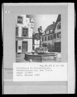 Löwenbrunnen Brunnenfigur: Löwe mit Reichs- und Stadtwappen.