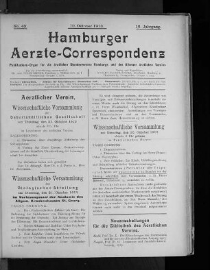 No. 42. 19. Oktober 1913. 16. Jahrgang.