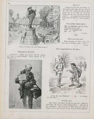"Das Denkmal von Hintermuckelsdorf" "Gangbare Artikel" "Der angeschossene Treiber"