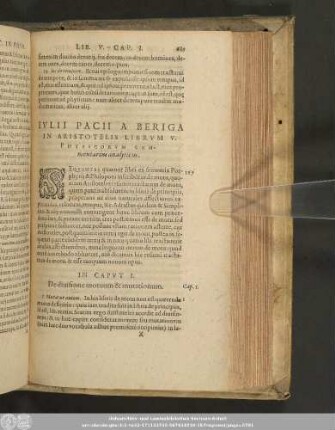 In Caput I. De divisione motuum & mutationum.