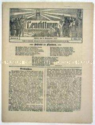 Nachrichtenblatt "Leuchtturm" u.a. mit einer Meldung zum U-Boot-Krieg