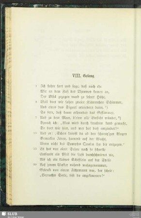 VIII. Gesang