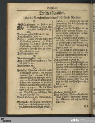 Drittes Register Uber die fuernehmste und denckwuerdigste Sachen