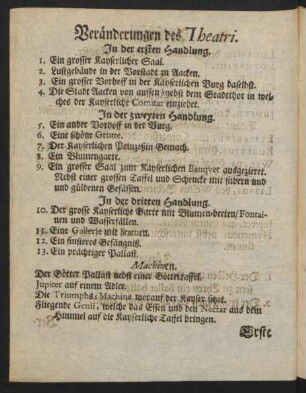 Veränderungen des Theatri