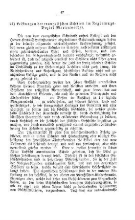 Leistungen der evangelischen Schulen im Regierungsbezirk Marienwerder : [IV. Elementarschulwesen]
