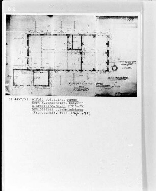 Fagus-Werk, Grundriß von Schlosserei und Schmiedehaus (EG)