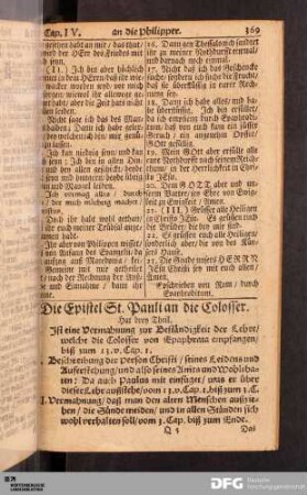 Die Epistel St. Pauli an die Colosser.