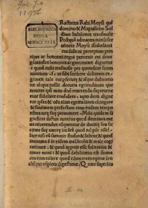 De regimine sanitatis ad Soldanum Babyloniae