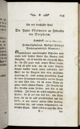 Ein und dreyßigster Brief. - Vierzigster Brief.