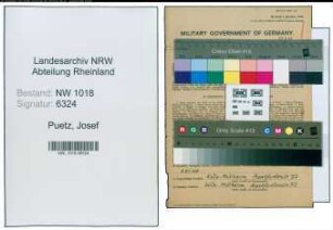Entnazifizierung Josef Puetz , geb. 10.05.1895 (Arbeiter)