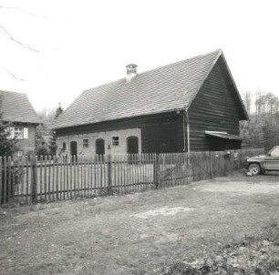 Altzauche. Forsthaus "Schützenhaus" (um 1900). Hofansicht der Stallscheune