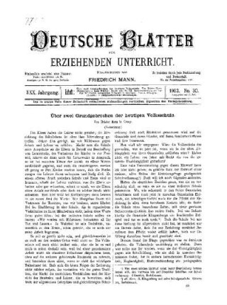 Über zwei Grundgebrechen der heutigen Volksschule : (Fortsetzung)