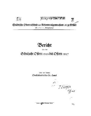 1926/27: Bericht ... - 1926/27