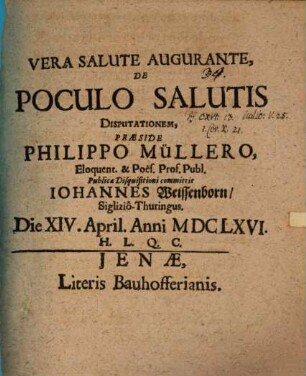 Disp. de poculo salutis