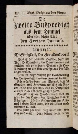 380-399, Die zweite Bußpredigt aus dem Himmel über eben diesen Text den Freitag darnach