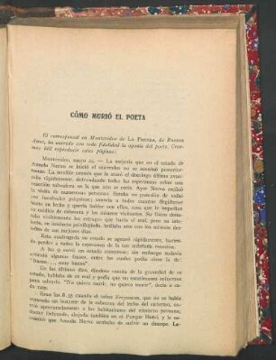 Cómo murió el poeta