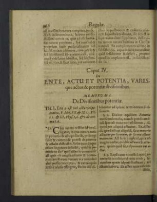 Caput IV. De ente, actu et potentia ...
