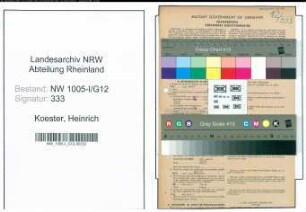 Entnazifizierung Heinrich Koester , geb. 14.11.1901 (Metallarbeiter)