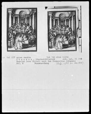 Die Passion Christi nach dem Johannesevangelium — Fußwaschung des Petrus, Folio 6 recto