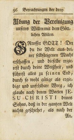 Ubung der Vereinigung unseres Willen mit dem Göttlichen Willen