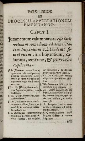 Pars Prior de Processu Appellationum Emendando.