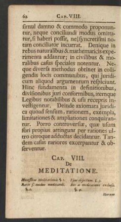Cap. VIII. De Meditatione