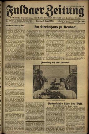 Erste Ausgabe vom Sonntag, den 05. August 1934.