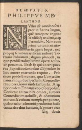 Praefatio. Philippus Melanthon.