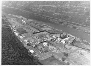 Baustelle Staustufe Müden, Luftbild