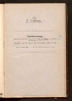 Antrittsvorlesung : gehalten am 5. November 1888