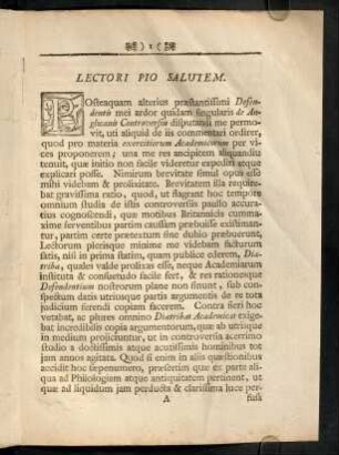 1-6, Lectori pio salutem.