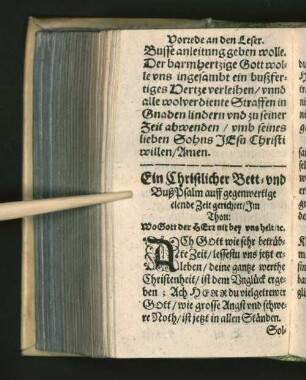 Ein Christlicher Bett- vnd BußPsalm auff gegenwertige ...