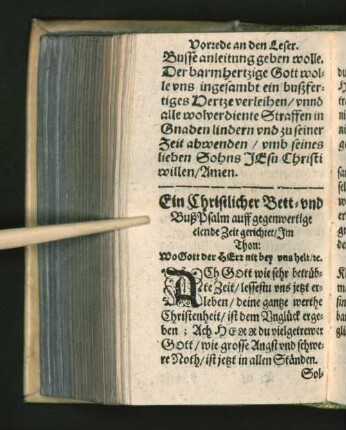 Ein Christlicher Bett- vnd BußPsalm auff gegenwertige ...