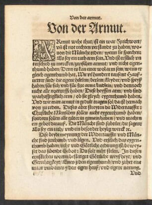 Von der Armut.