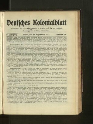 Nummer 18, 15. September 1913