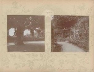 links: Gartenansicht von Schloss Königstein rechts: Gartenansicht von Schloss Königstein
