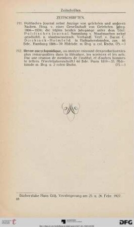 Zeitschriften (Nr. 711-712)