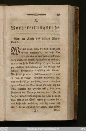 X. Vorbereitungsrede. Von der Kraft des heiligen Abendmahls.