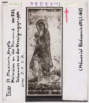 Trier, St. Maximin, Krypta: Rückwand, Johannes aus der Kreuzigungsgruppe