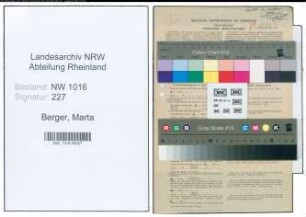 Entnazifizierung Marta Berger , geb. 01.03.1922 (Bueroangest.)
