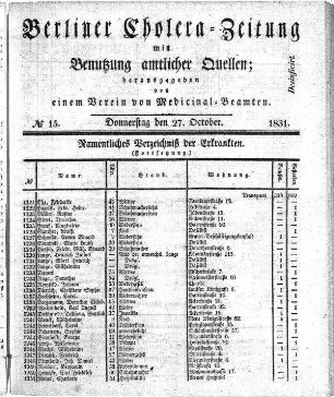 No. 15, 27. October 1831
