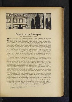 Tolstoi contra Shakspere